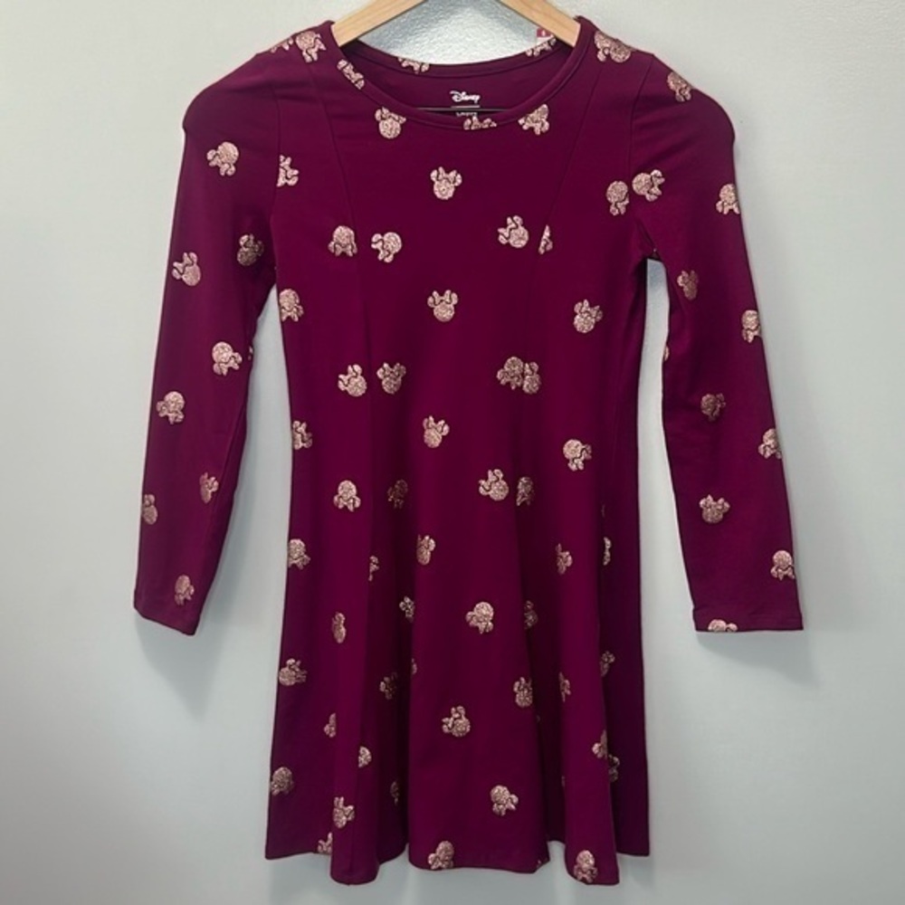 NEW Disney Jumping Beans Purple Long Sleeve Princess Seam Dress Minnie-‎ Size 8